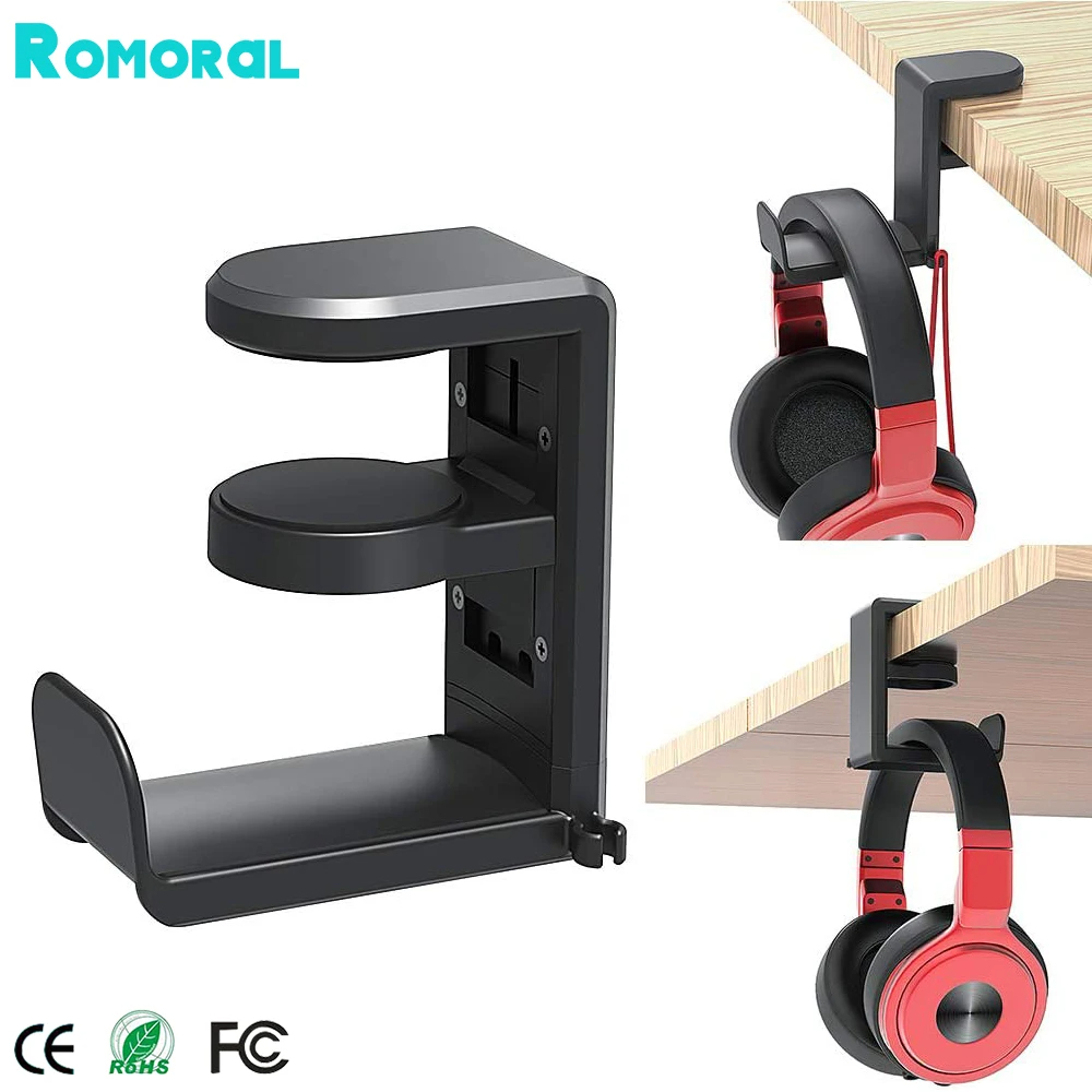 Romoral Gantungan Headphone Hanger Holder Clamp Desk Mount - RO01