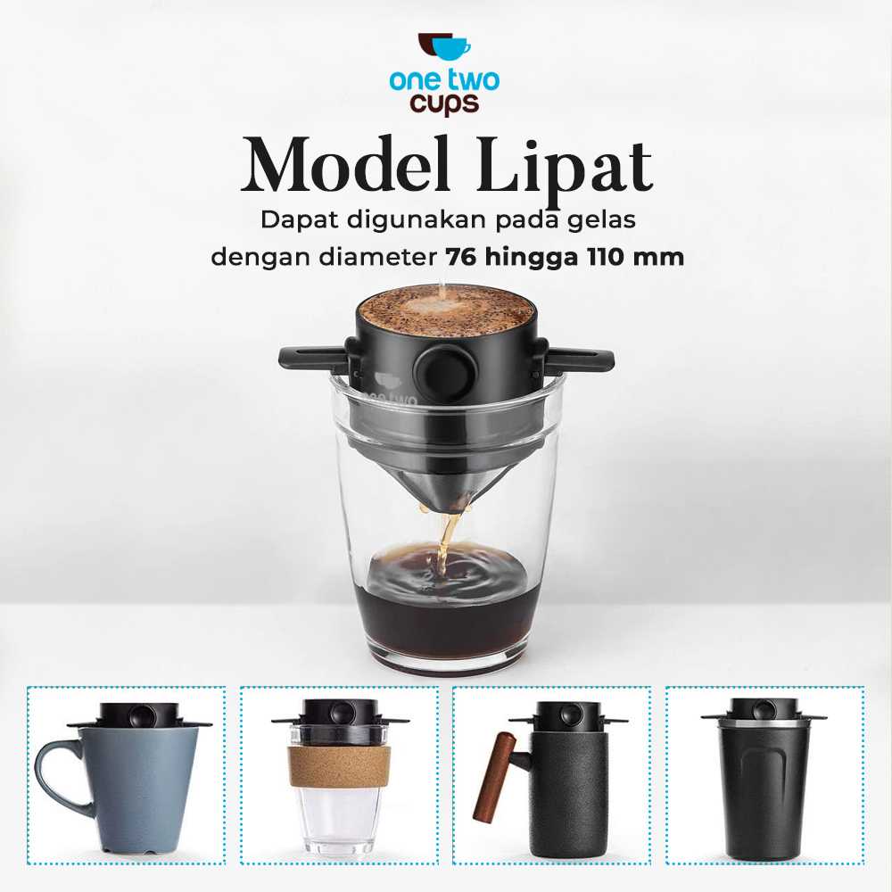 One Two Cups Filter Penyaring Kopi Portable Cone Coffee Dripper - F-401 - Gambar 5
