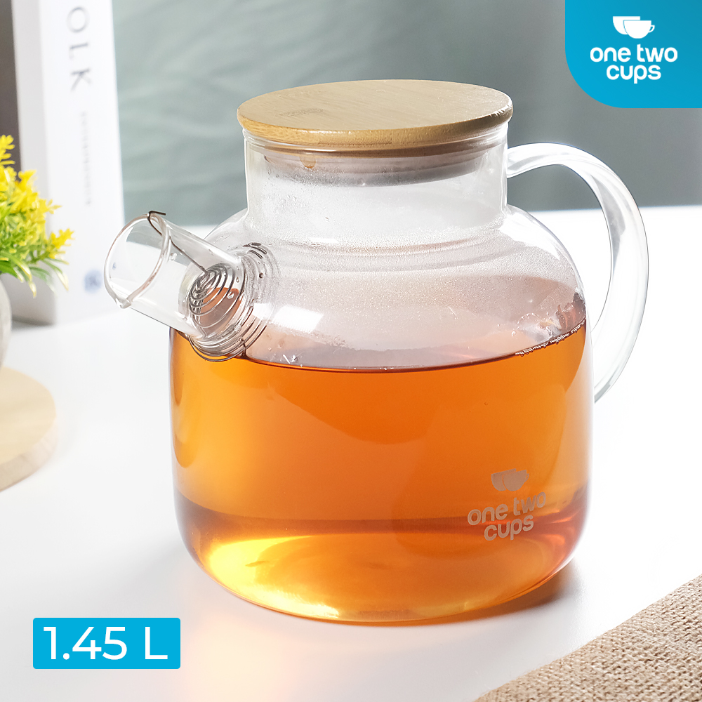 One Two Cups Teko Teh Kaca Tahan Panas Api Teapot Borosilicate 1.45L - BR-384