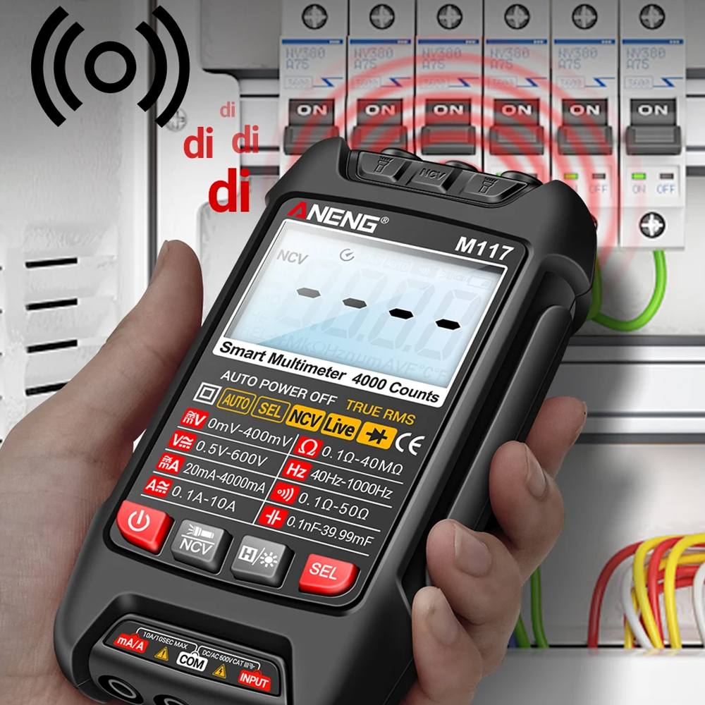 ANENG Digital Multimeter Portable LCD NCV Double Flashlight True RMS - M117