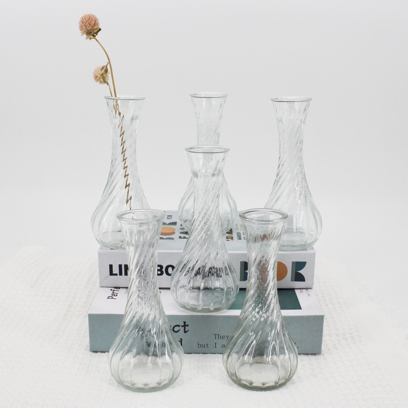 TaffHOME Vas Bunga Botol Kaca Estetik Multifungsi Spiral Flower Vase - FN-15