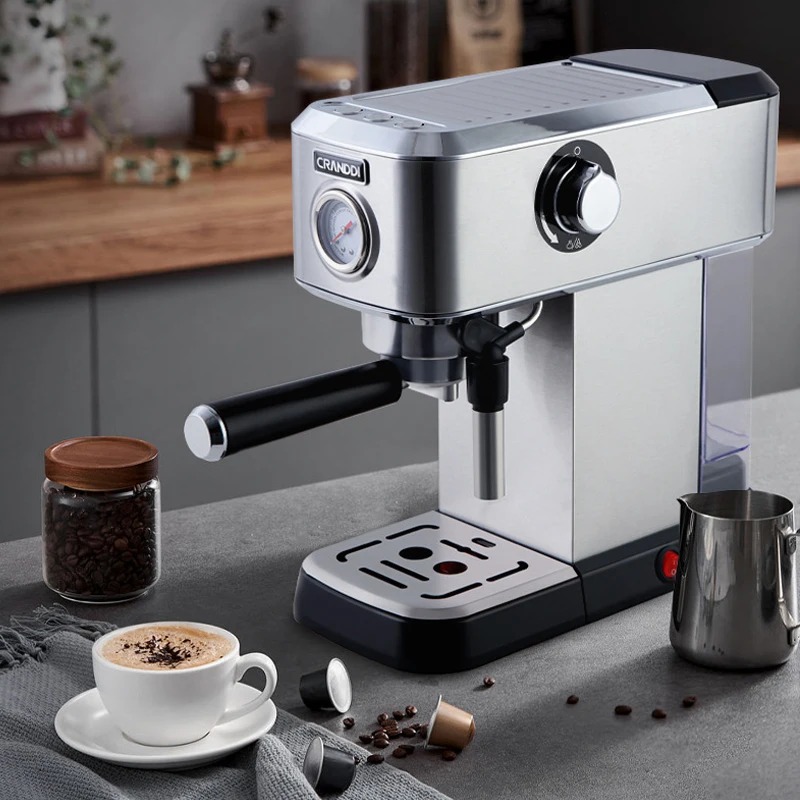 CRANDDI Mesin Kopi Espresso Coffee Maker Frothing 15 Bar 1350W 1.2L - KF-818