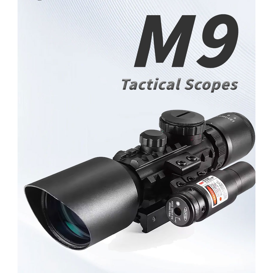 Eyebre Rifle Tactical Scope Hunting Red Laser Magnification 3-10x42mm - M9