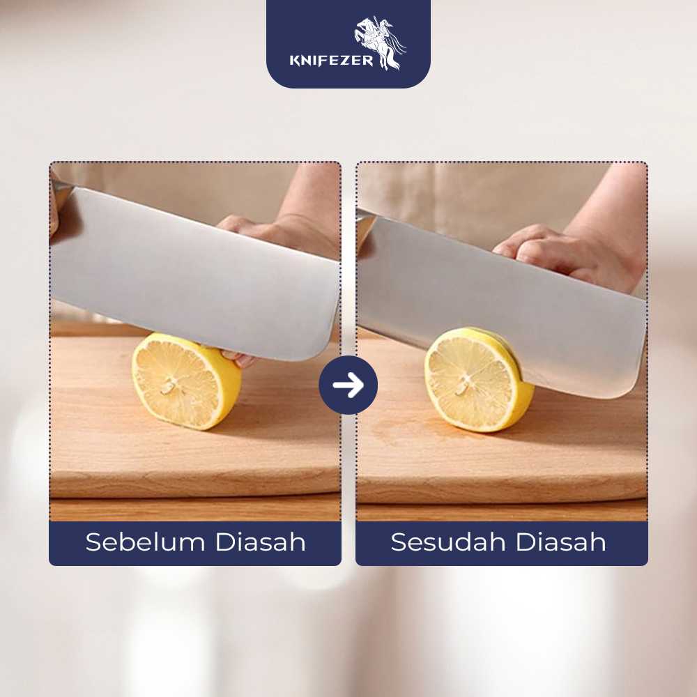 KNIFEZER Glitzy Batu Pengasah Pisau Whetstone Knife Sharpener 18cm - WKSS-01 - Gambar 4