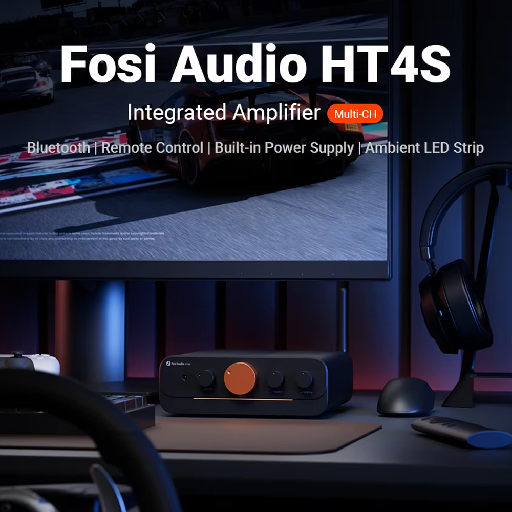 Fosi Audio Amplifier Bluetooth Outdoor Speaker 4 Channel Power - HT4S