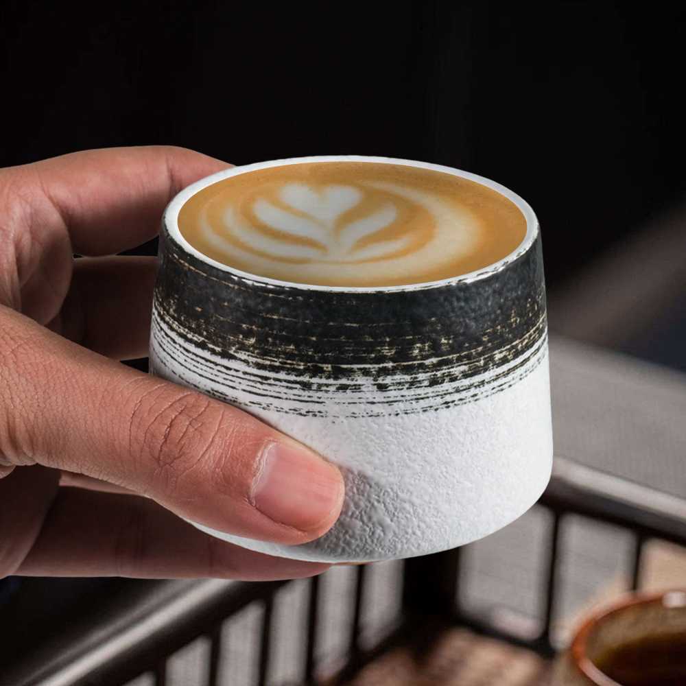 One Two Cups Gelas Keramik Kopi Teh Vintage Japanese Ceramic Cup 200ml - FB014 - Gambar 6
