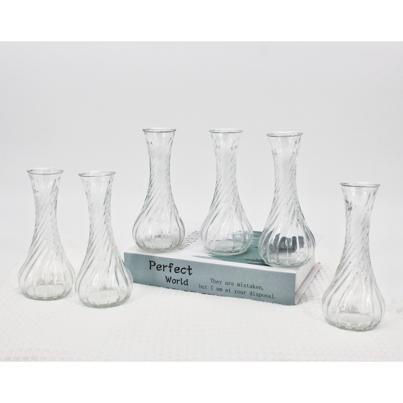 TaffHOME Vas Bunga Botol Kaca Estetik Multifungsi Spiral Flower Vase - FN-15