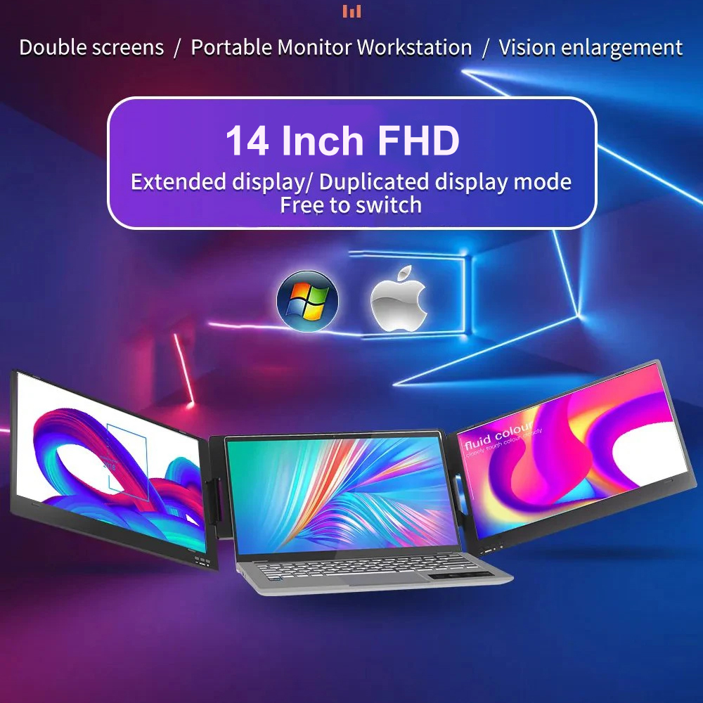ApexWay Portable Monitor Dual Screen Extender 14 Inch IPS FHD 60Hz - X90