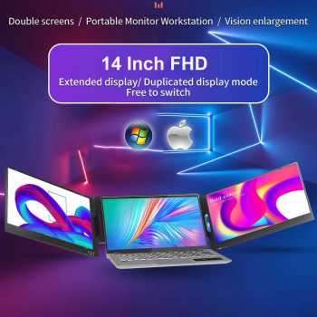 ApexWay Portable Monitor Dual Screen Extender 14 Inch IPS FHD 60Hz - X90