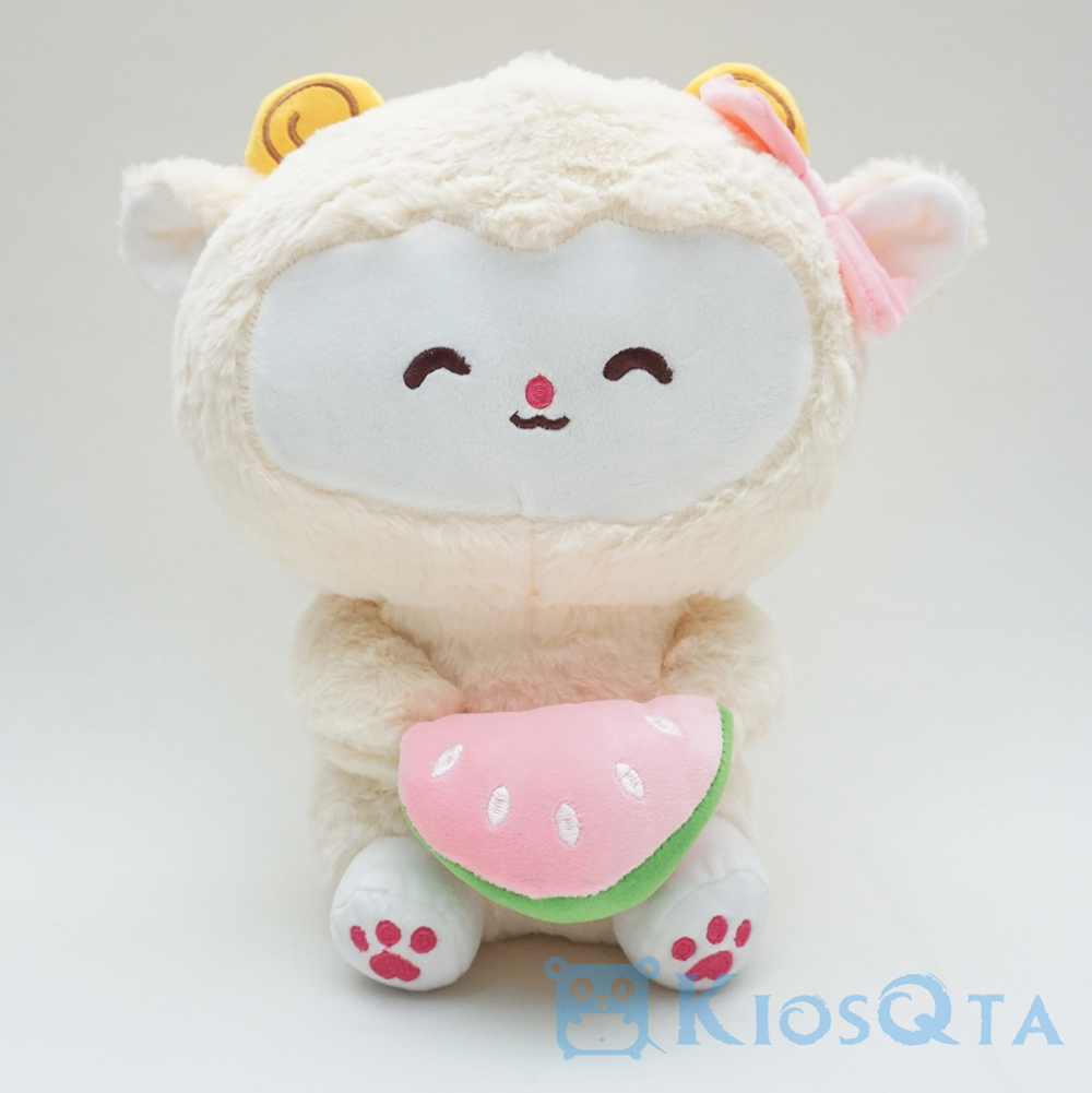 boneka domba lucu cute sheep bawa semangka putih krem large