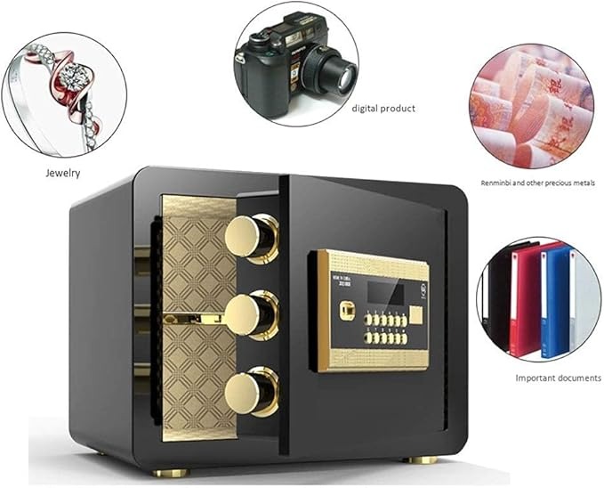 INTHHEEL Kotak Brankas Hotel Mini Home Safe Box Anti-Theft 35x30x30cm - B0D72