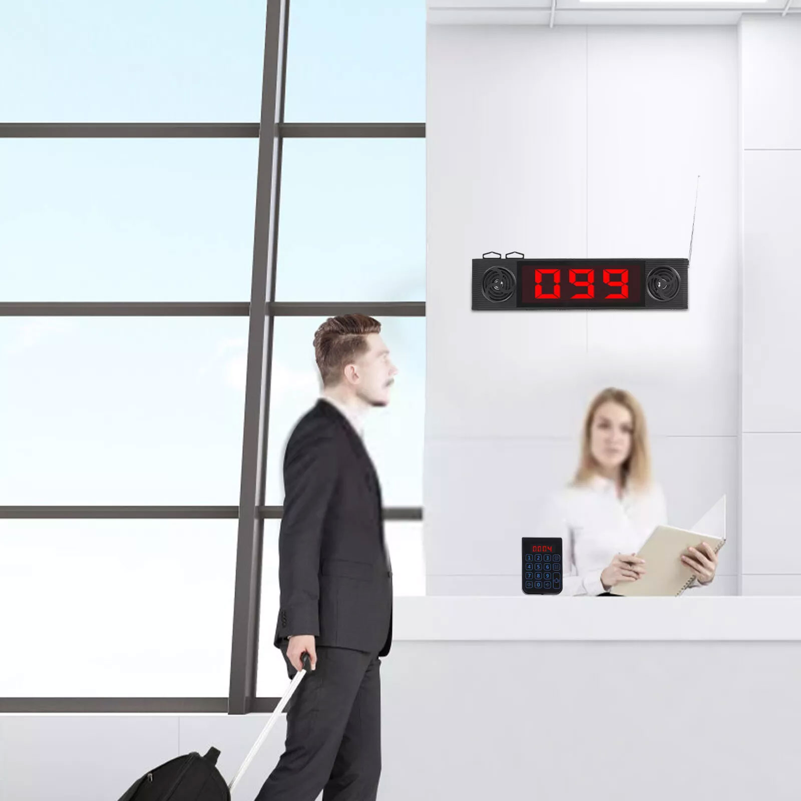 JIANTAOKJ Wireless Calling System LED Display Mesin Antrean Speaker - C34 Pro