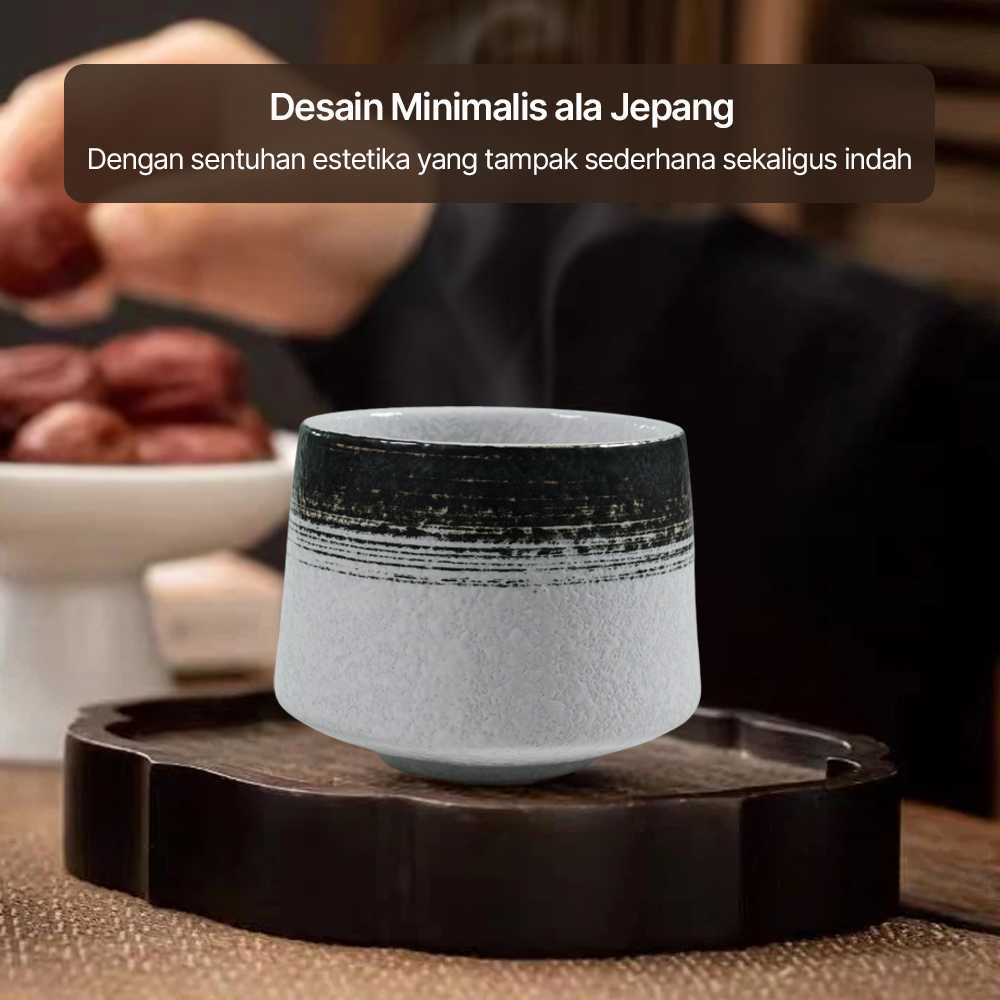 One Two Cups Gelas Keramik Kopi Teh Vintage Japanese Ceramic Cup 200ml - FB014 - Gambar 3