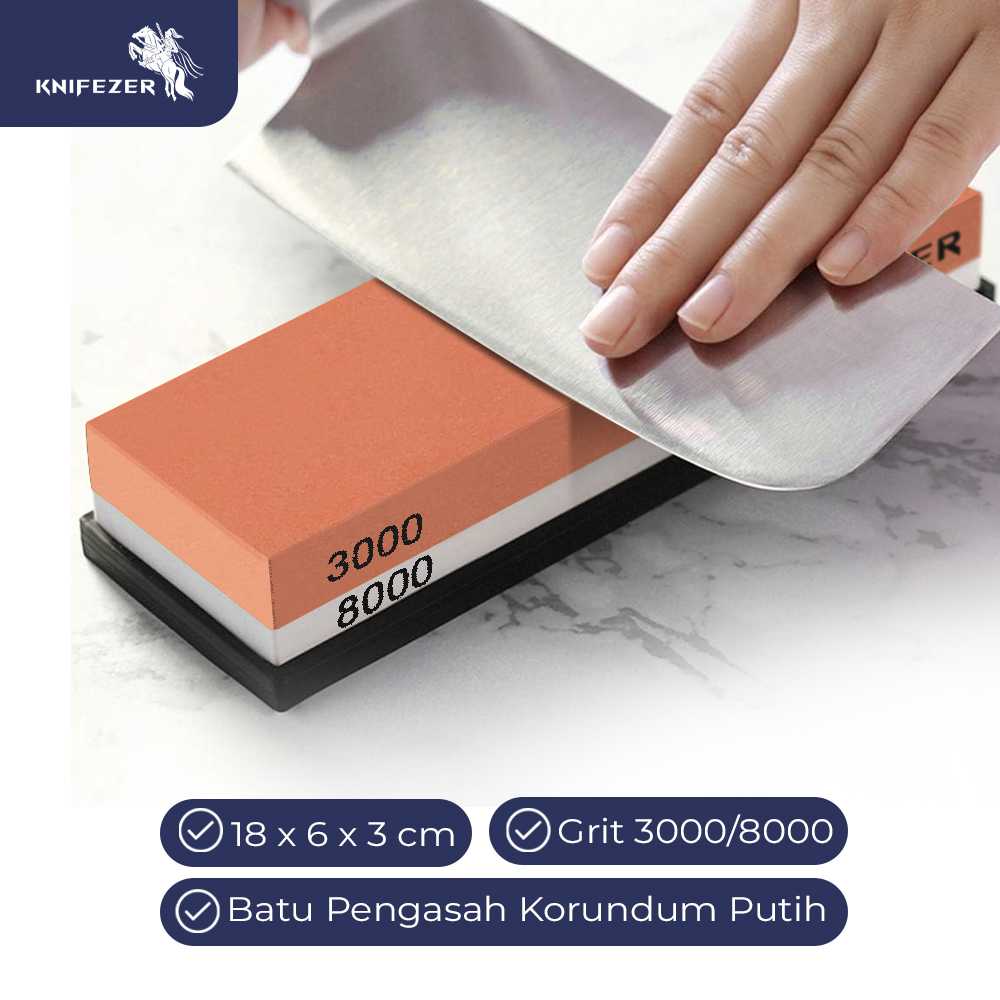 KNIFEZER Glitzy Batu Pengasah Pisau Whetstone Knife Sharpener 18cm - WKSS-01 - Gambar 3