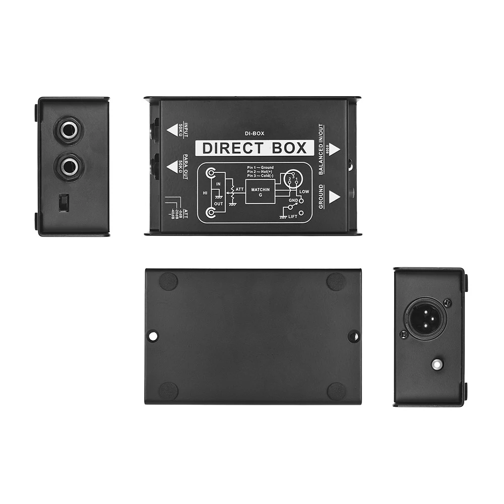 YOUHA Passive Direct Box Single Channel Injection Audio Box XLR TRS - DIBOX001
