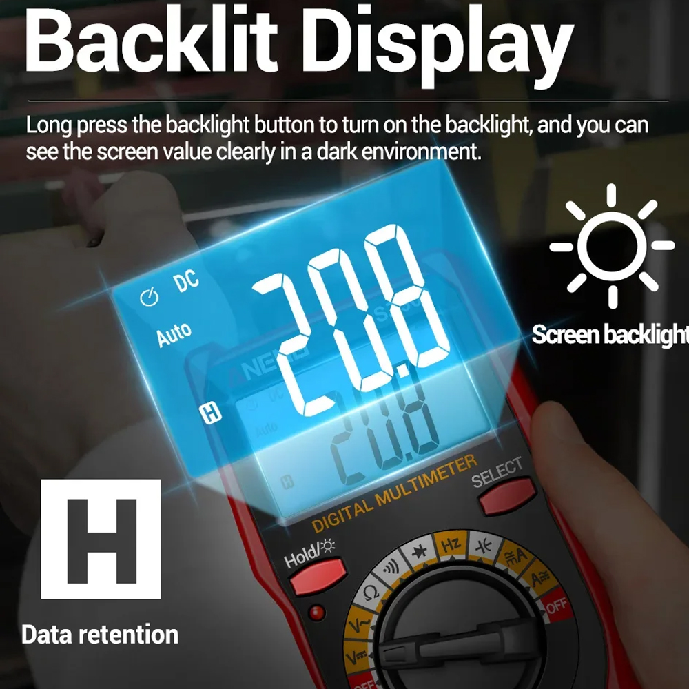 ANENG Digital Multimeter Portable Voltage Tester LCD Backlit - SZ309