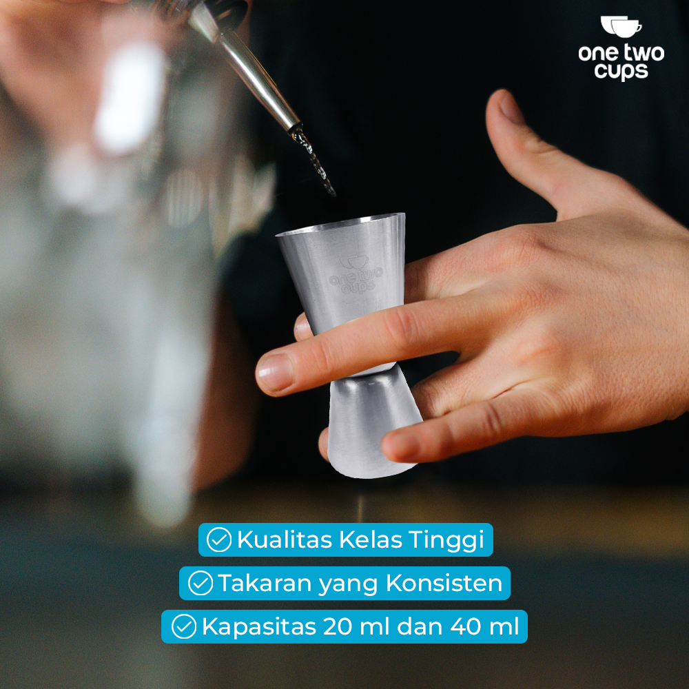 One Two Cups Gelas Ukur Bartender Double Jigger Measuring Cup - KM2