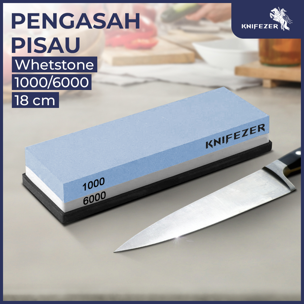 KNIFEZER Glitzy Batu Pengasah Pisau Whetstone Knife Sharpener 18cm - WKSS-01