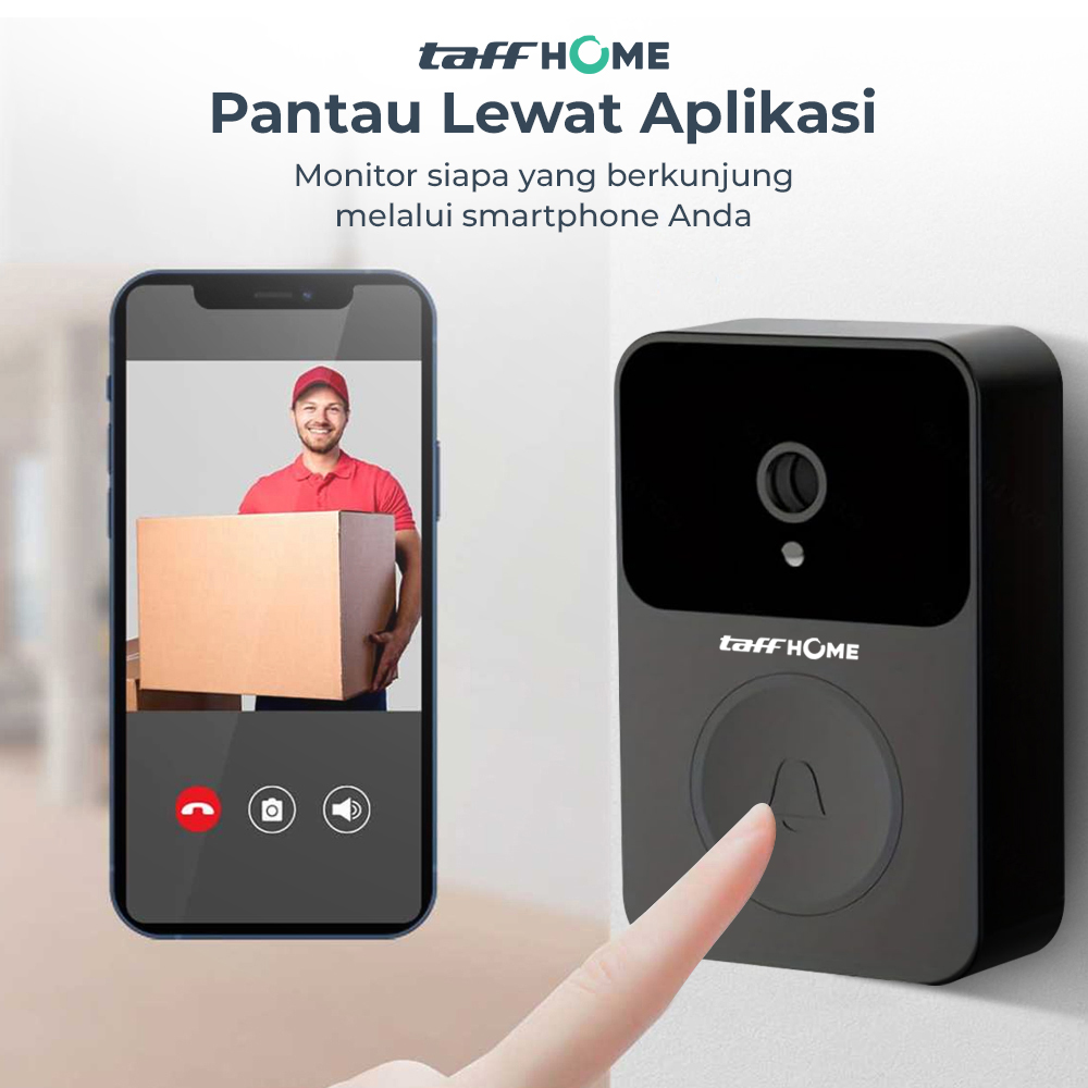 TaffHOME Bel Rumah Smart Doorbell Wireless Video HD Talkback - X9
