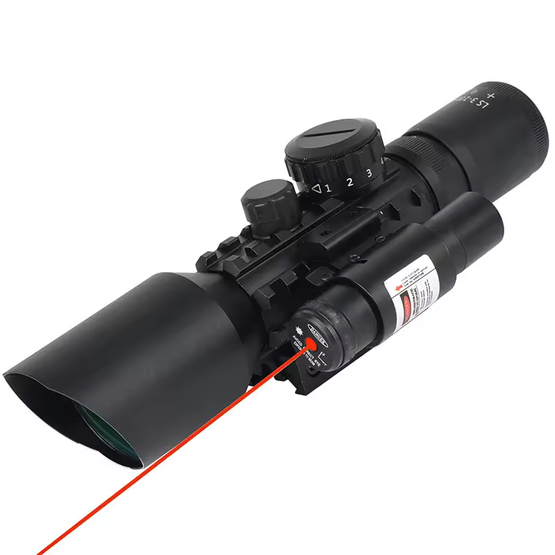 Eyebre Rifle Tactical Scope Hunting Red Laser Magnification 3-10x42mm - M9