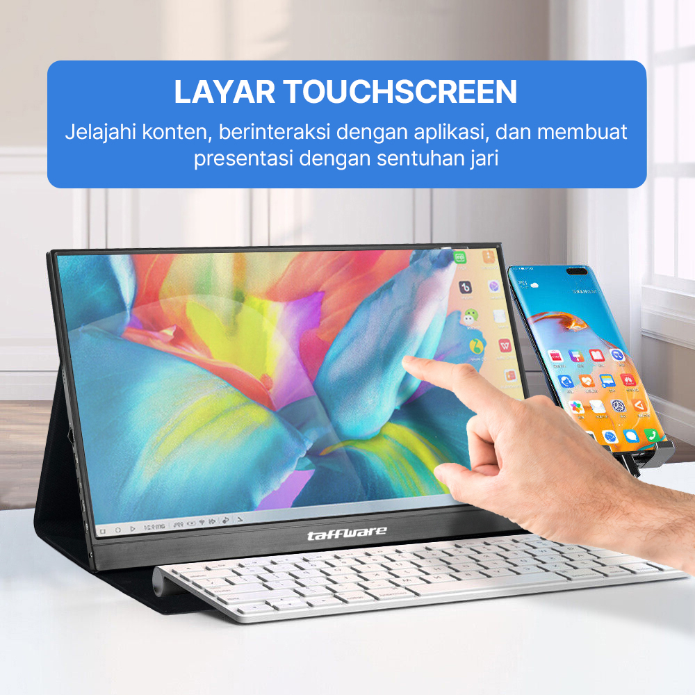 Taffware Portable Monitor Touchscreen 15.6 Inch IPS FHD 60Hz Type C - 1560MTS