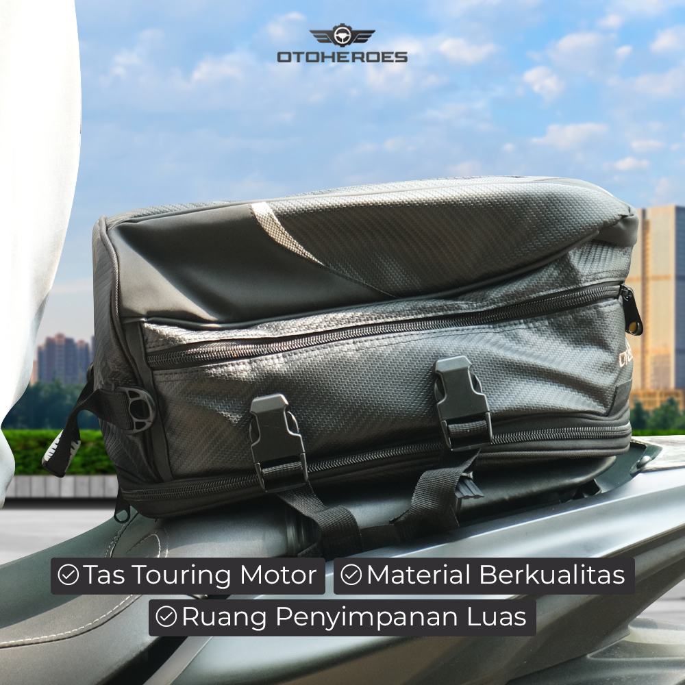 OTOHEROES Tas Motor Touring Back Seat Tail Storage Bag PU Leather - RR9014