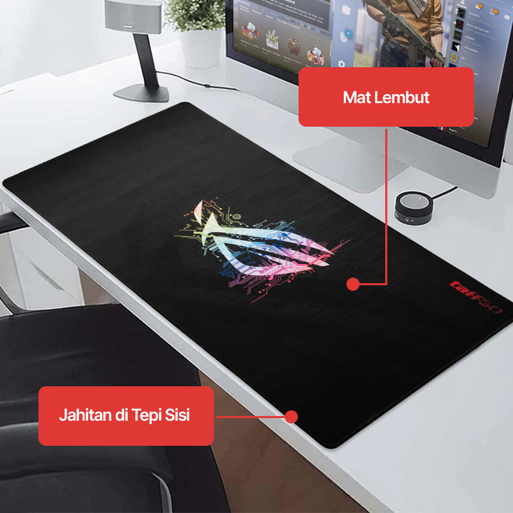 TaffGO Mouse Pad Gaming Futuristic Circuit XL Desk Mat 790x400x2mm - RO71