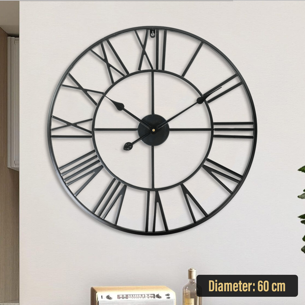 Meigar Jam Dinding Bulat Quartz Creative Model Vintage 60cm - H68
