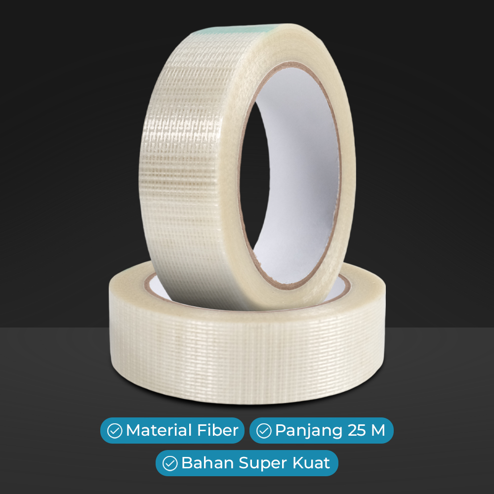 TaffPACK Lakban Super Strong Fiber Tape Grid 25M - B089