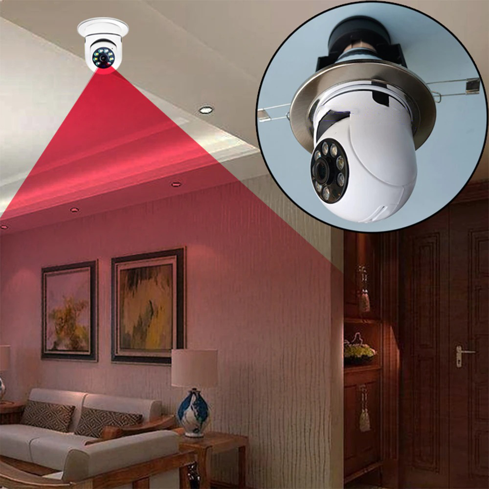 Yunyi CCTV IP Camera 1MP 1080P E27 Wireless Dual Light IR Sensor - YY012
