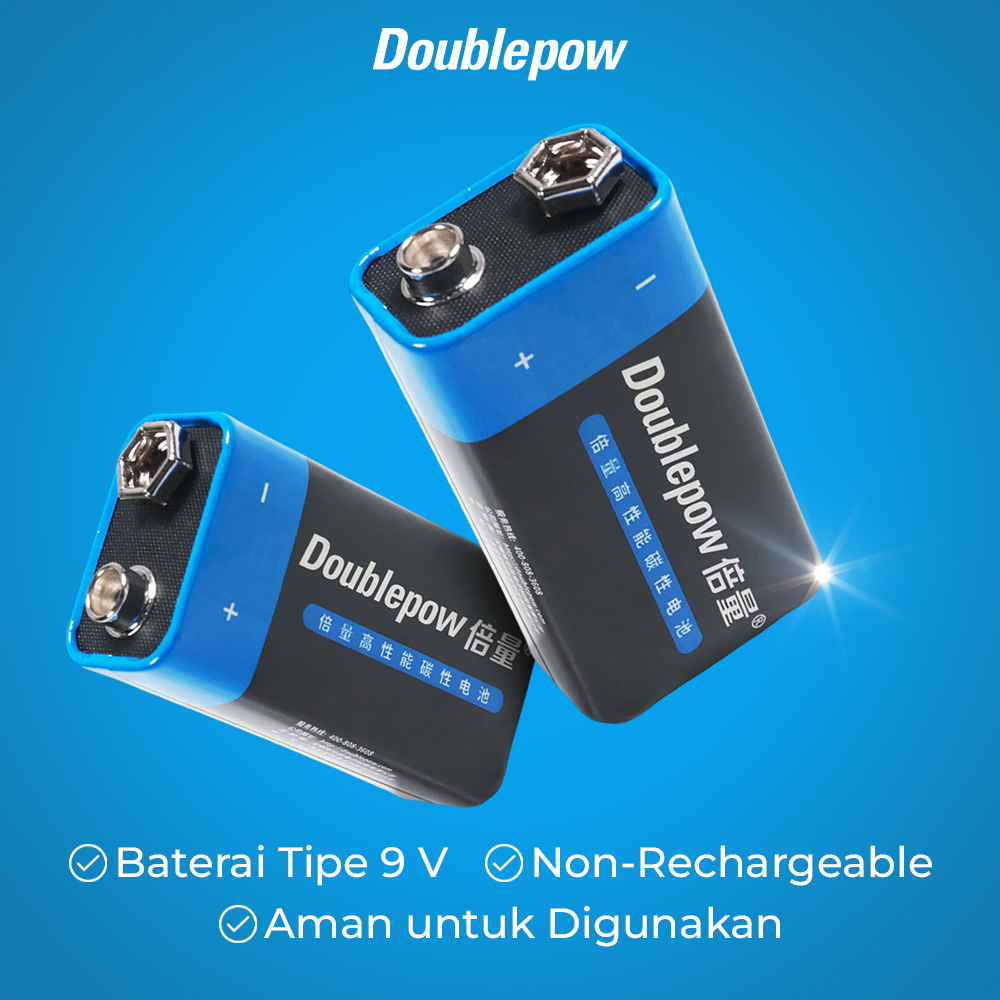 Doublepow Baterai 9V Non-Rechargeable 1 PCS