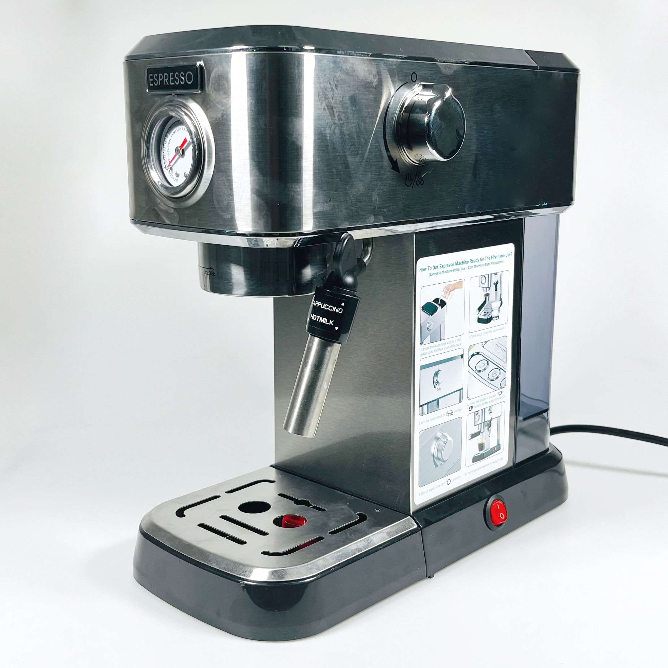 CRANDDI Mesin Kopi Espresso Coffee Maker Frothing 15 Bar 1350W 1.2L - KF-818