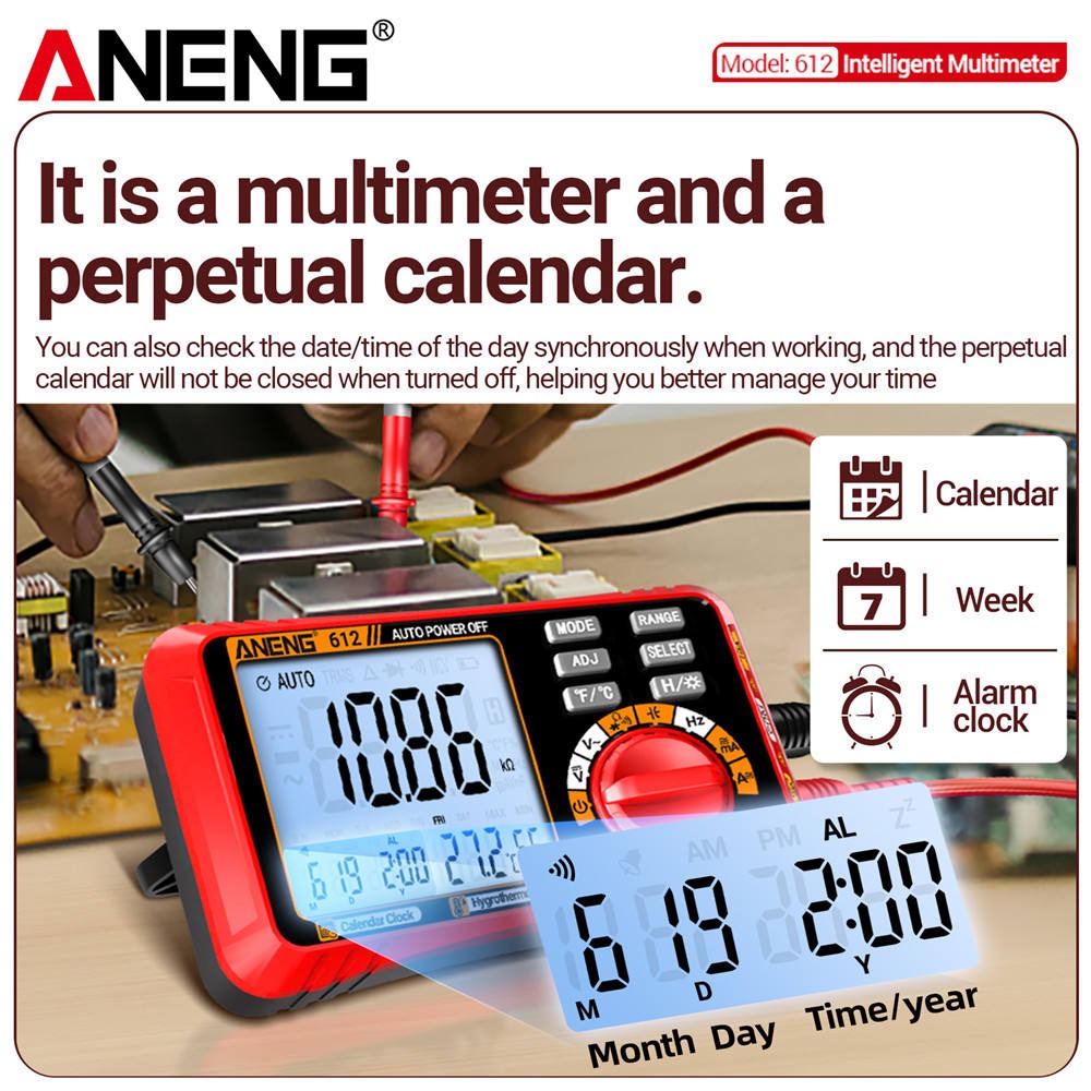 ANENG Digital Multimeter 3in1 Voltage Tester Backlit Screen 4000 Count - 612