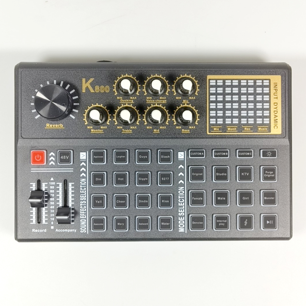 LEEDOAR Mixer Audio External Sound Card Live 16 Effect - K800