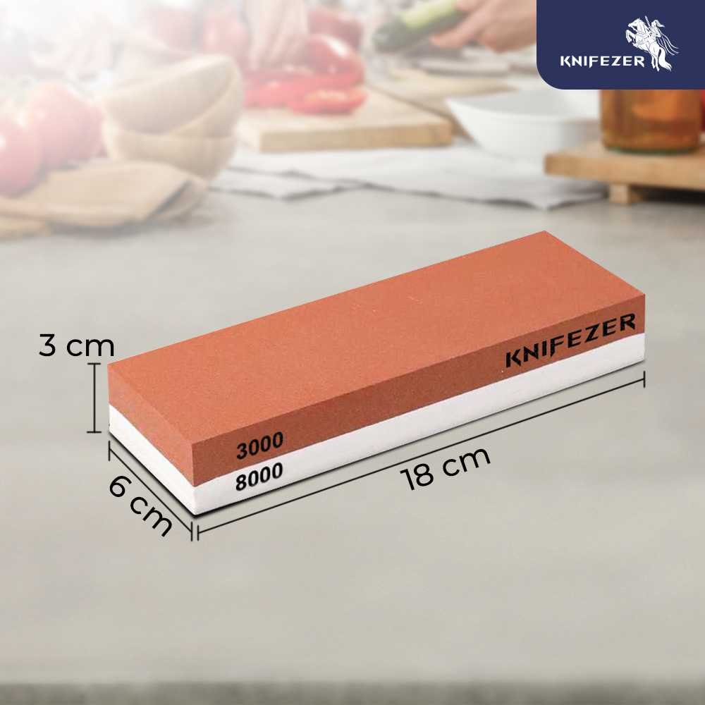 KNIFEZER Glitzy Batu Pengasah Pisau Whetstone Knife Sharpener 18cm - WKSS-01 - Gambar 6