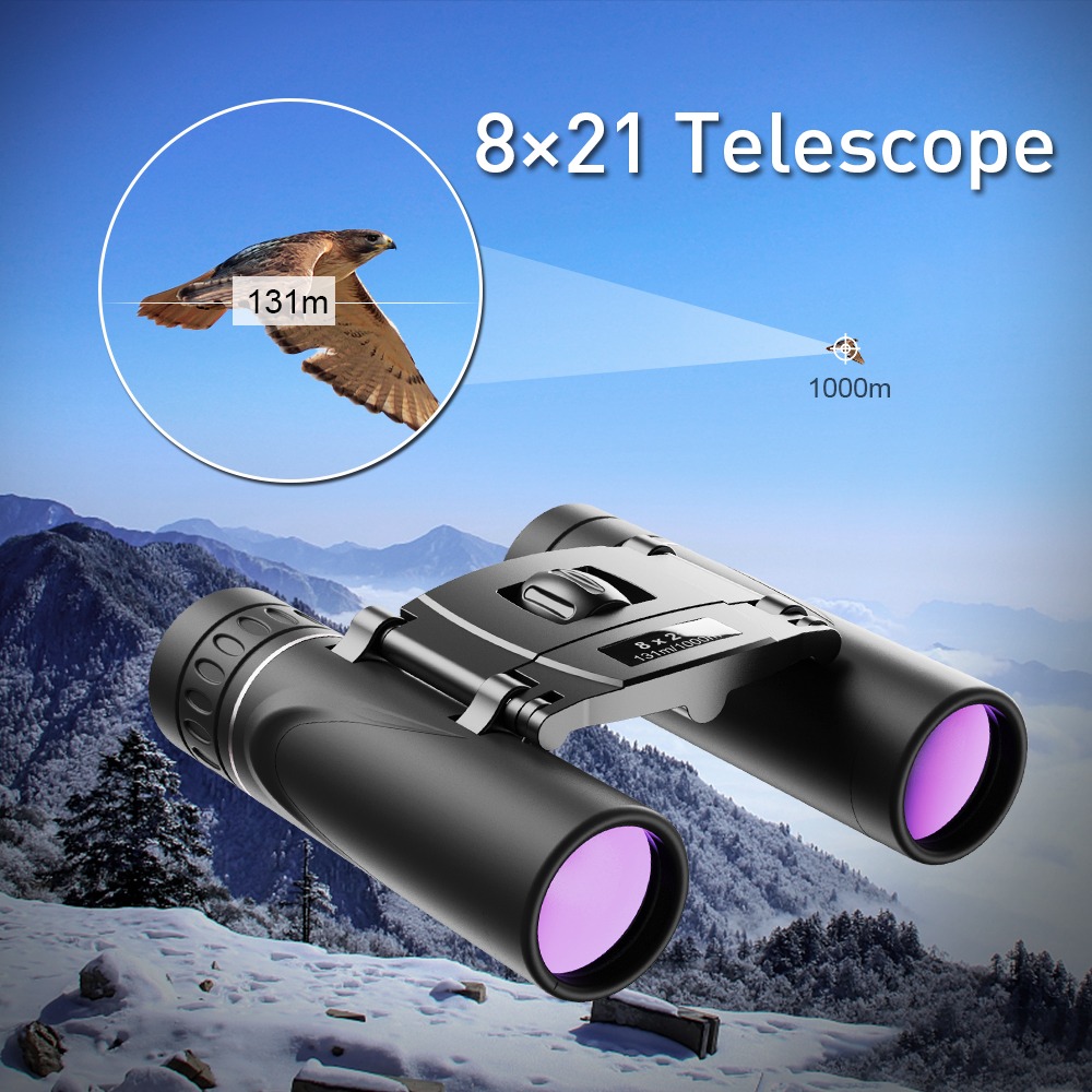 APEXEL Teropong Binokular Mini Folding Binoculars BAK4 8X21 - APS-8X21-131M