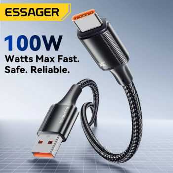 ESSAGER Kabel Data USB A to USB Type C Fast Charging 7A 100W 1M - EXC7A-JJ01-P
