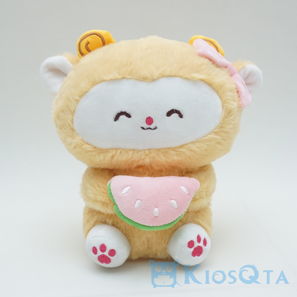 boneka domba lucu cute sheep bawa semangka coklat muda small