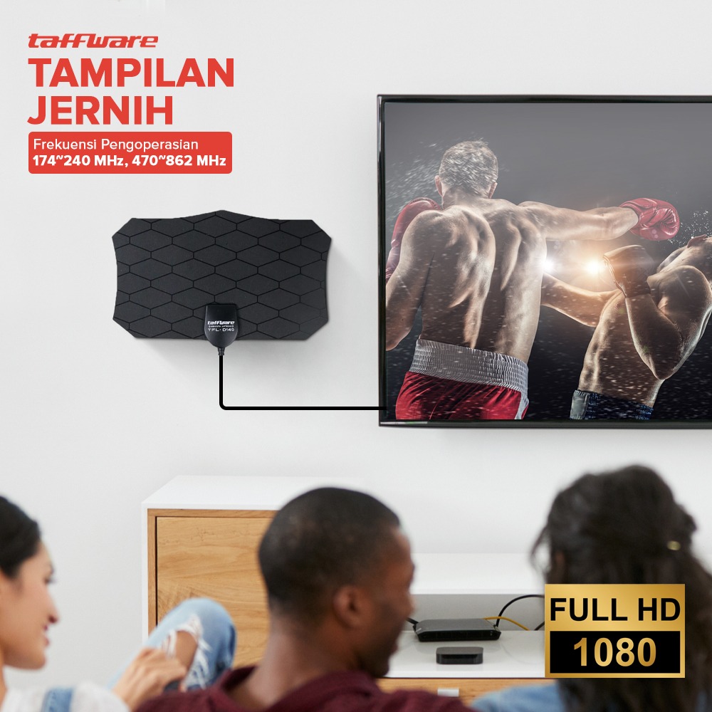 Taffware Antena TV Digital Indoor High Gain Antenna DVB-T2 25dB - TFL-D140