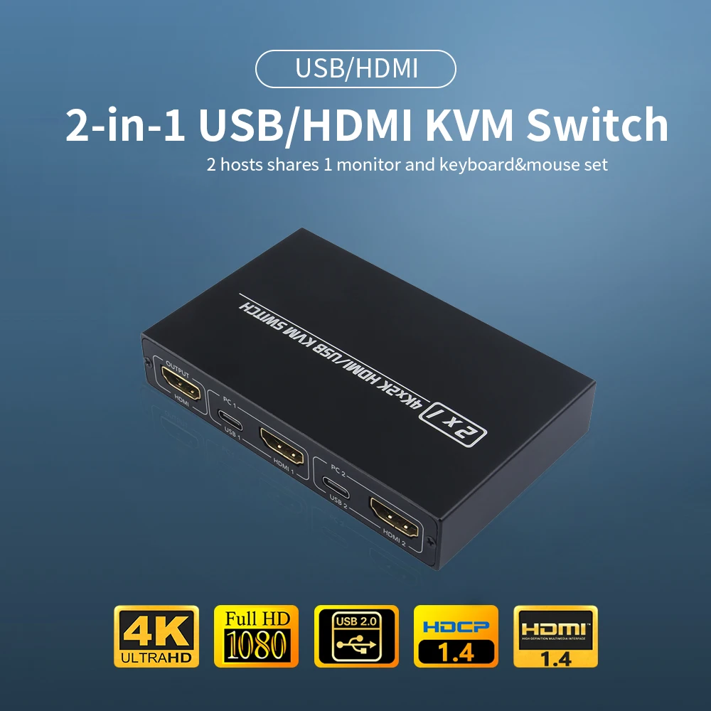 Aimos HDMI Switch 2in1 UltraHD 4Kx2K - KVM201CL