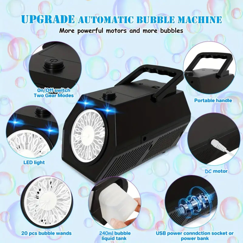 JH Mesin Pembuat Gelembung Mini Automatic Stage Bubble Machine 5V - 575
