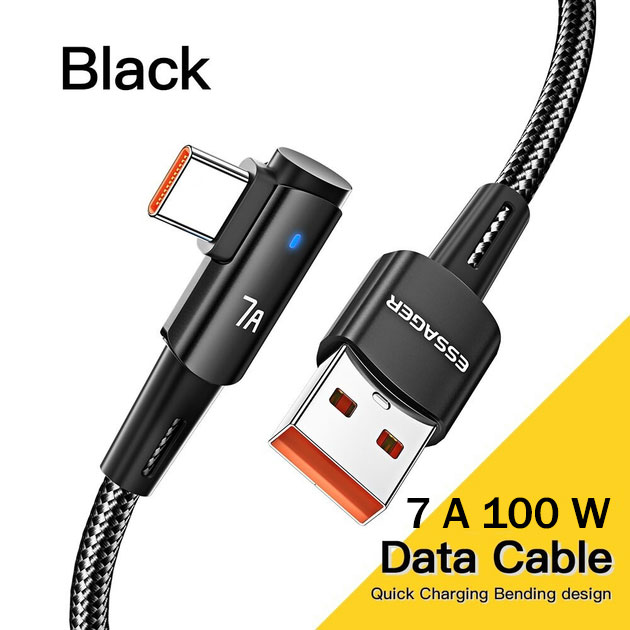 ESSAGER Kabel Data Type C Fast Charging L Shaped 7A 100W - ES-X30