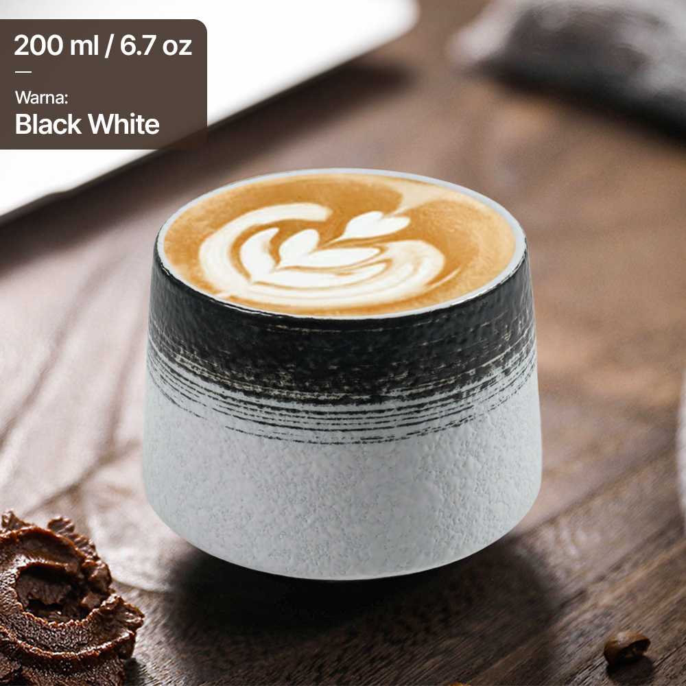 One Two Cups Gelas Keramik Kopi Teh Vintage Japanese Ceramic Cup 200ml - FB014