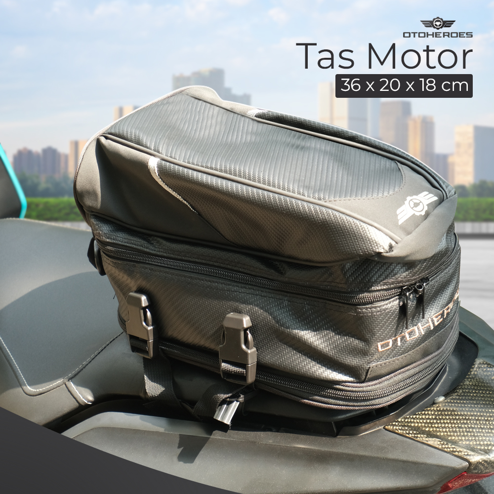 OTOHEROES Tas Motor Touring Back Seat Tail Storage Bag PU Leather - RR9014