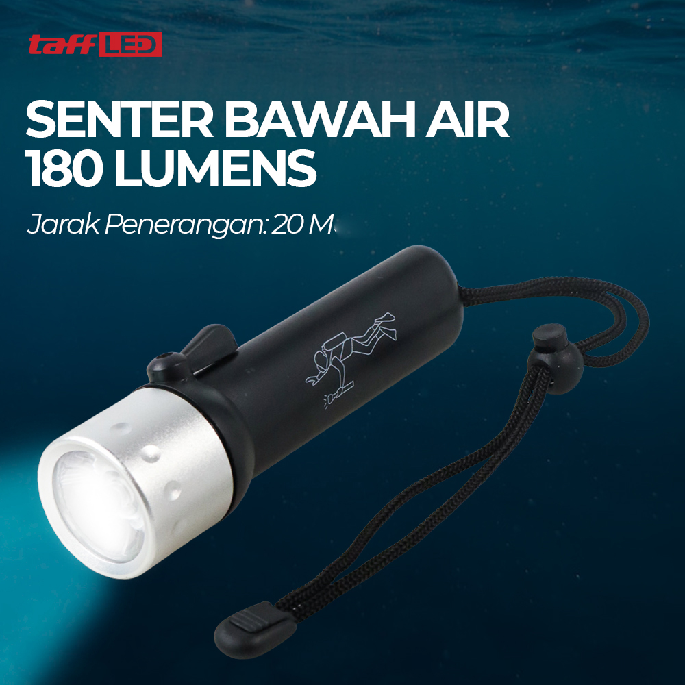 TaffLED Senter Bawah Air Scuba Diving Q5 180 Lumens - WY6018