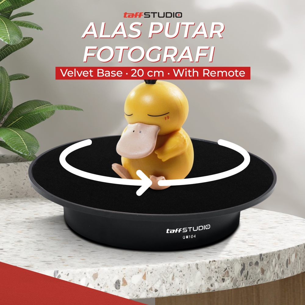 TaffSTUDIO Alas Putar Fotografi Velvet Full Rotating 20cm with Remote - QM104