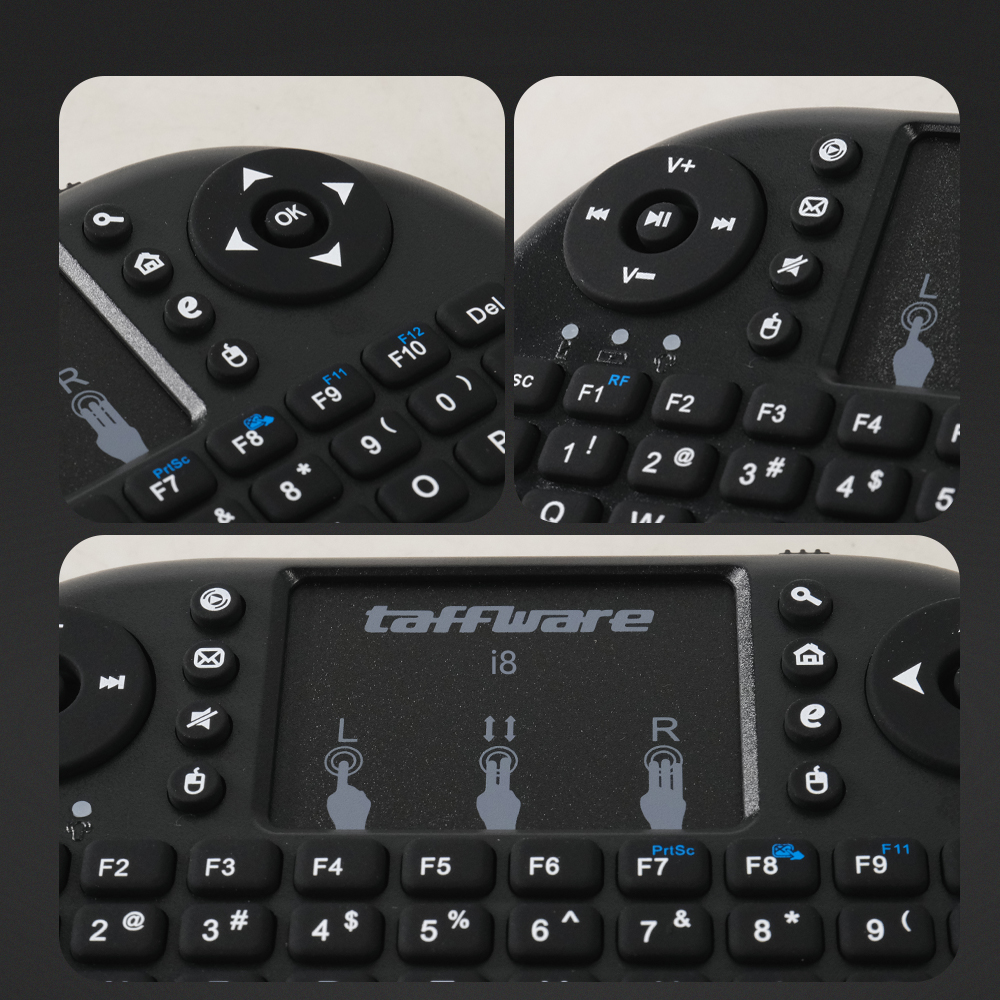 Taffware Keyboard Wireless Mini 2.4GHz with Touchpad Air Mouse - i8