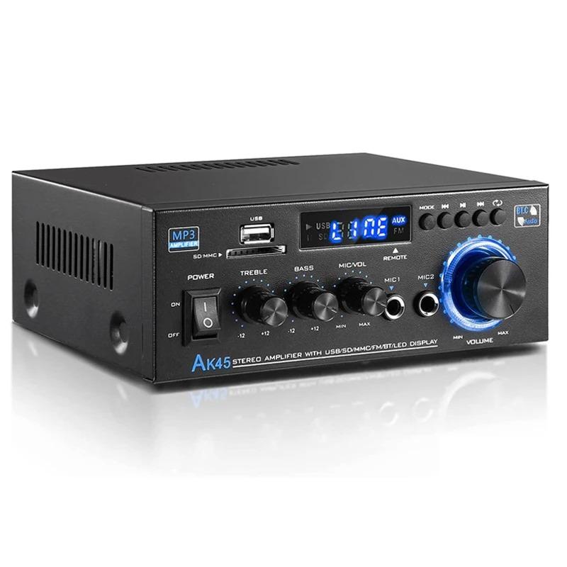 ZUIDID Audio Amplifier Bluetooth Stereo USB 2.0 Channel with Remote - AK45