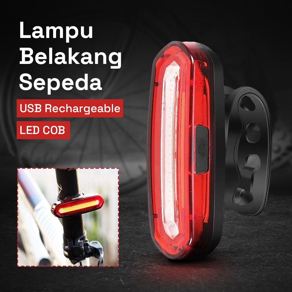 Deemount Lampu Belakang Sepeda LED COB USB Rechargeable 50 Lumens - AQY-096