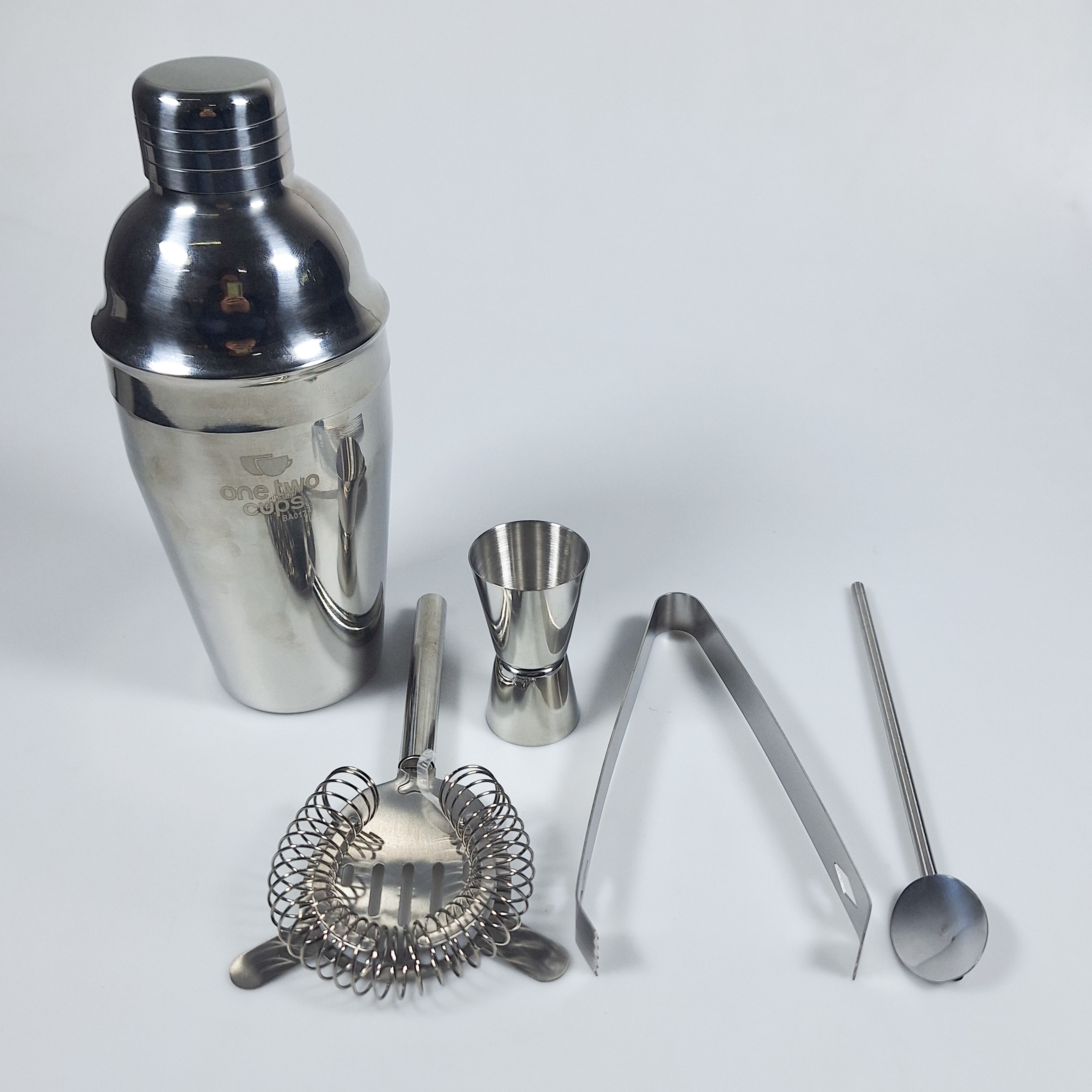 One Two Cups 5in1 Bartender Cobbler Cocktail Shaker Set 550ml - BA017